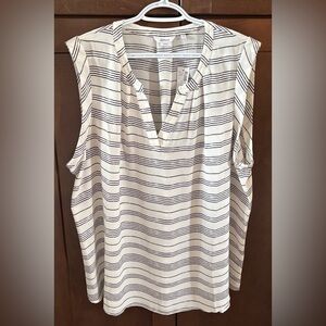 Black and White Striped Blouse